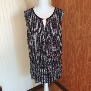 Ellen Tracy Sleeveless Keyhole Blouse Shirt